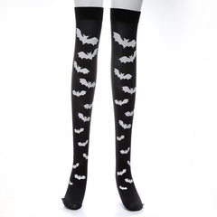 Gothic Skull Bat Spider Socks Collection, Sexy Over Knee Tights For Women - Wonder Skull
