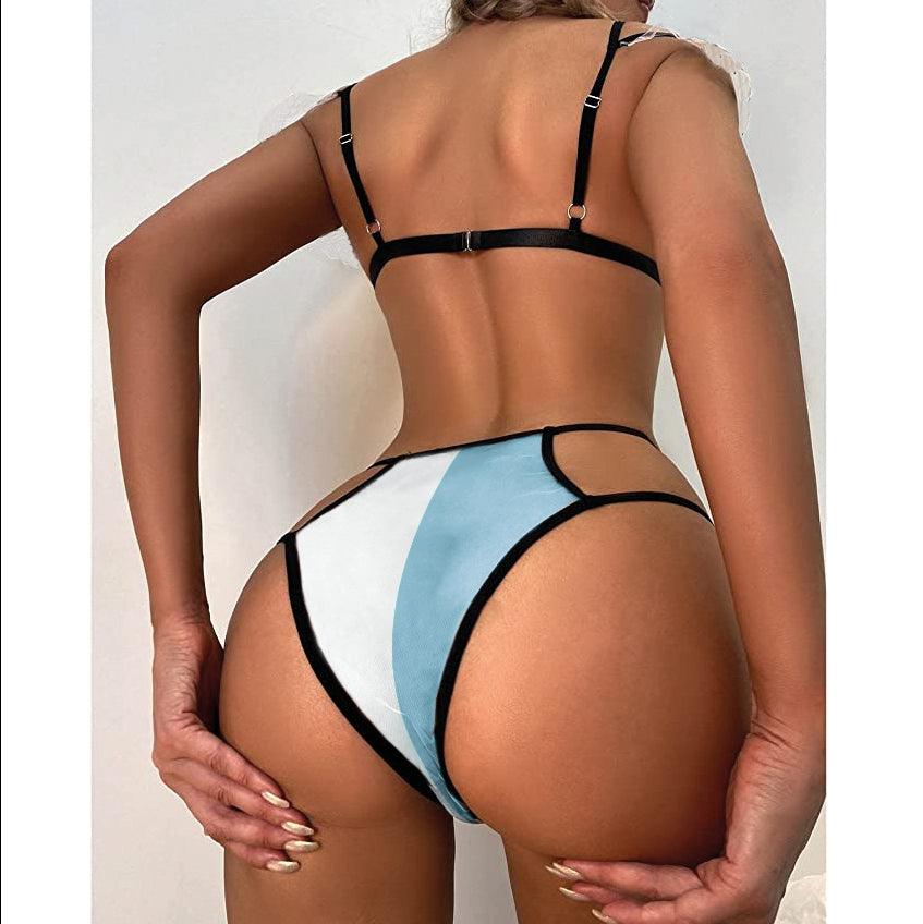 Half Blue Half White Nightmare Babydoll Sexy Lingerie Chemise for Women - Wonder Skull