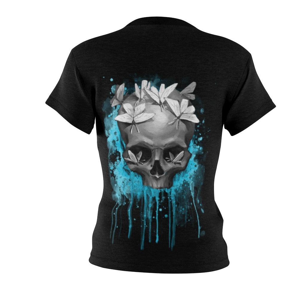 Water Color Skull All Over Print T-shirt For Women - Wonder Skull