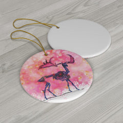 Reindeer Skull Floral Ceramic Ornaments - Wonder Skull