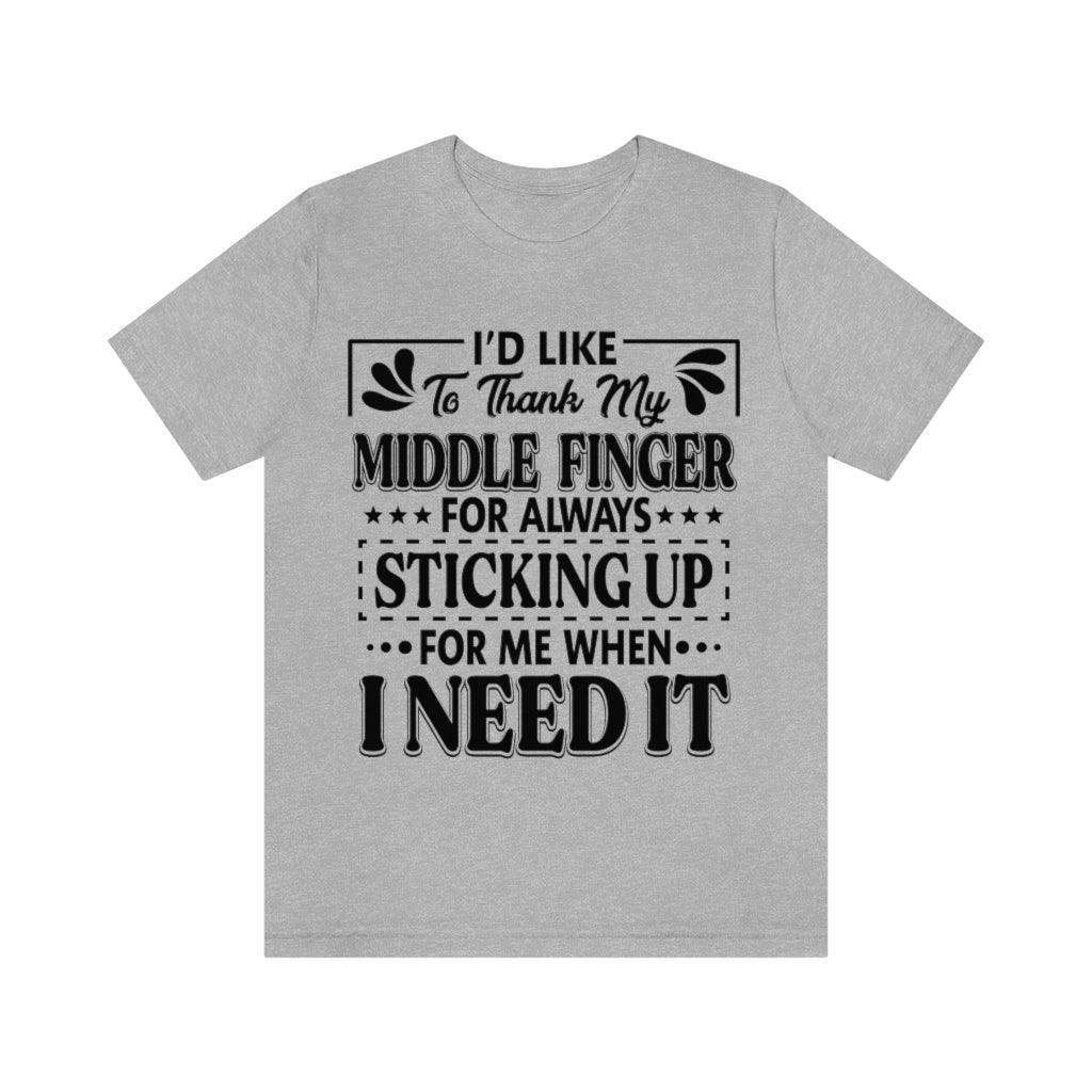 I'd To Thank My Middle Finger T-Shirt - Wonder Skull