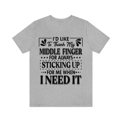 I'd To Thank My Middle Finger T-Shirt - Wonder Skull