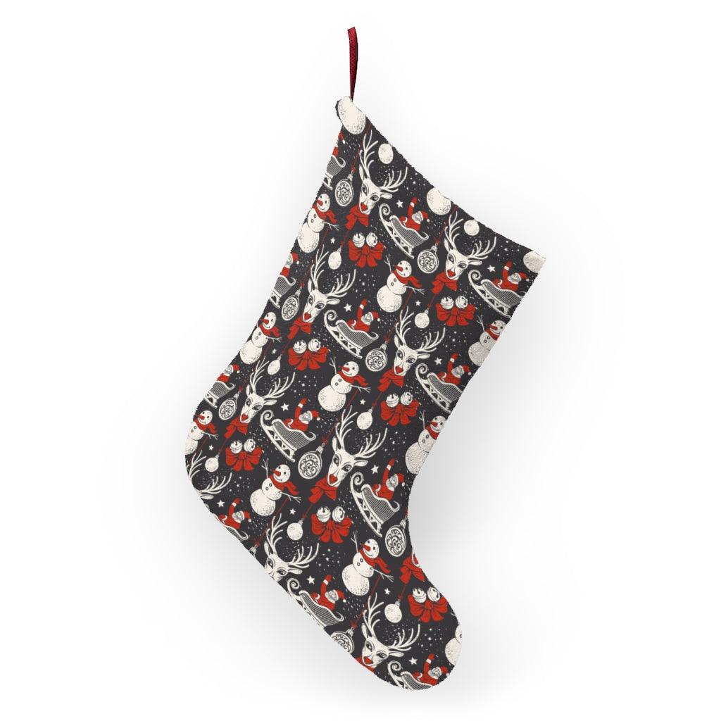 Santa Claus Snowman Sleigh Christmas Stockings - Wonder Skull