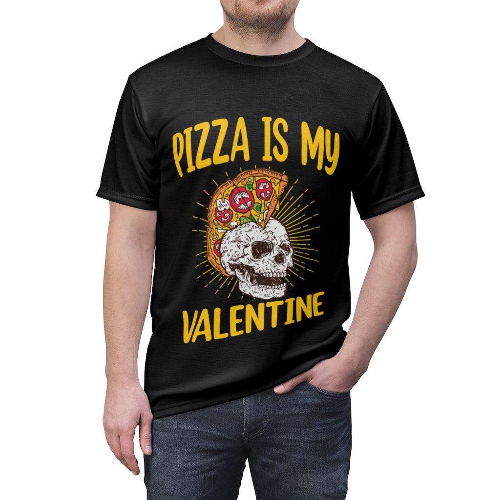 Pizza Is My Valentine - Unisex AOP Cut & Sew Tee - Wonder Skull