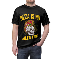 Pizza Is My Valentine - Unisex AOP Cut & Sew Tee - Wonder Skull