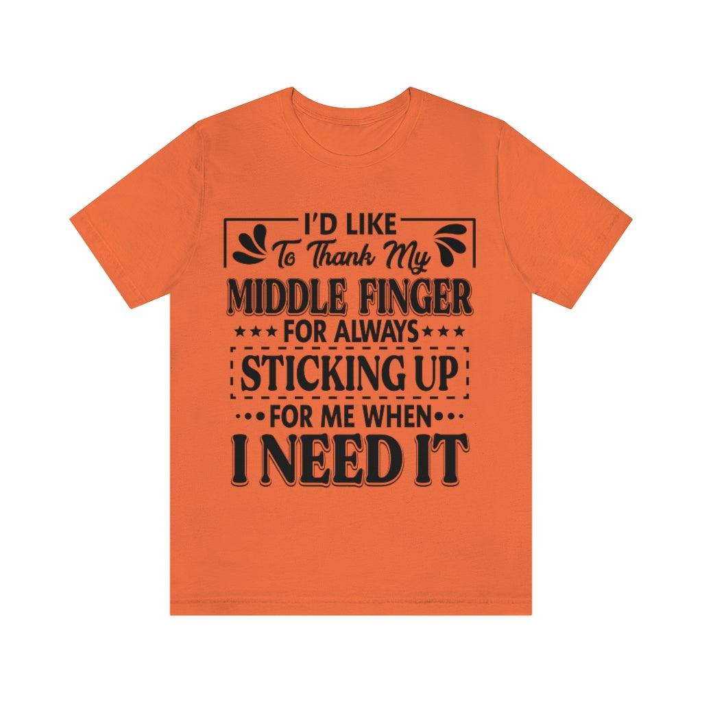 I'd To Thank My Middle Finger T-Shirt - Wonder Skull