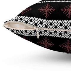 Pixel Christmas Skull Spun Polyester Square Pillow - Wonder Skull