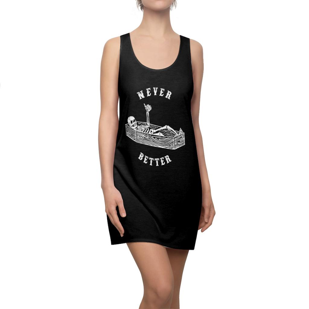 Never Better Women's Cut & Sew Racerback Dress - Wonder Skull