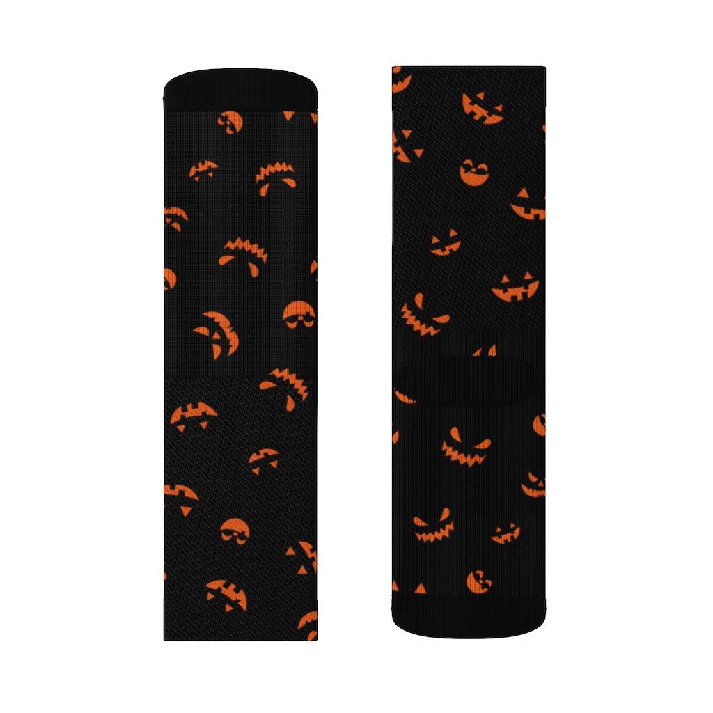 Horror Pumpkin Halloween Sublimation Socks - Wonder Skull