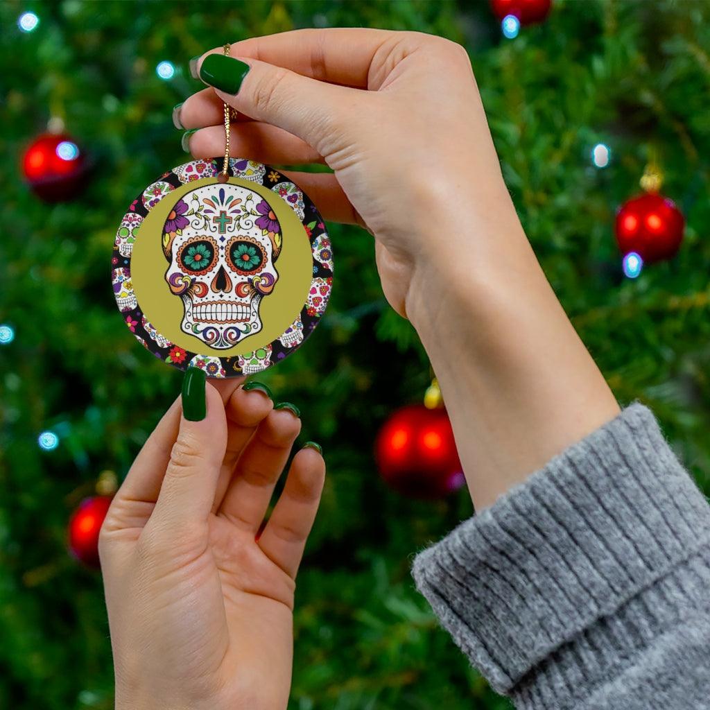 Funny Sugar Skull Ceramic Ornaments - Wonder Skull