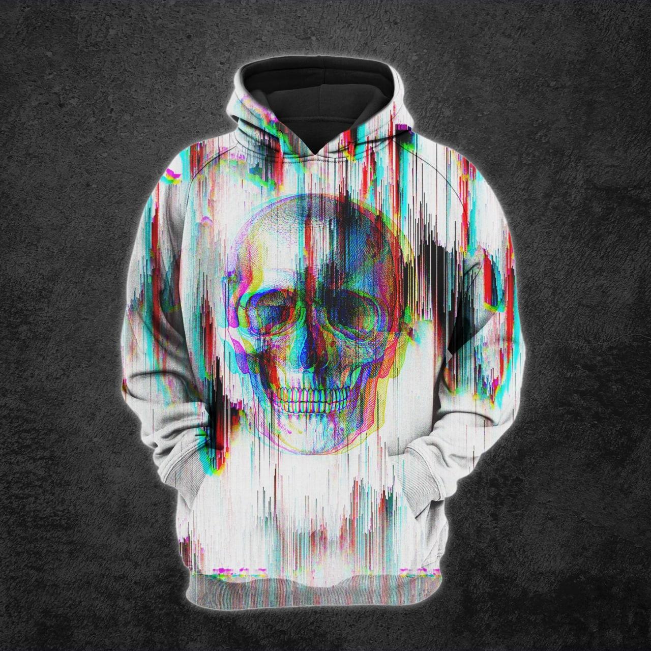 Black White Flicker Skull And Roses Print Combo Hoodie And Leggings - Wonder Skull