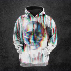 Black White Flicker Skull And Roses Print Combo Hoodie And Leggings - Wonder Skull