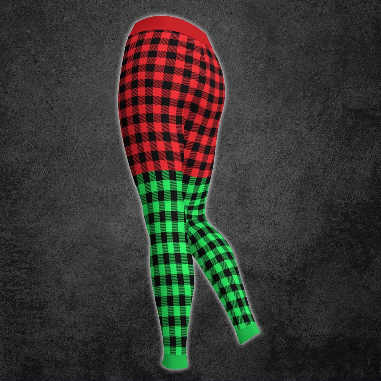 Christmas Double Green Red Plaid Skull Snow Combo Hoodie and Leggings - Wonder Skull