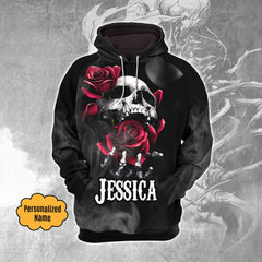 Customized Gothic Skull Rose Combo Hoodie and Leggings - Wonder Skull