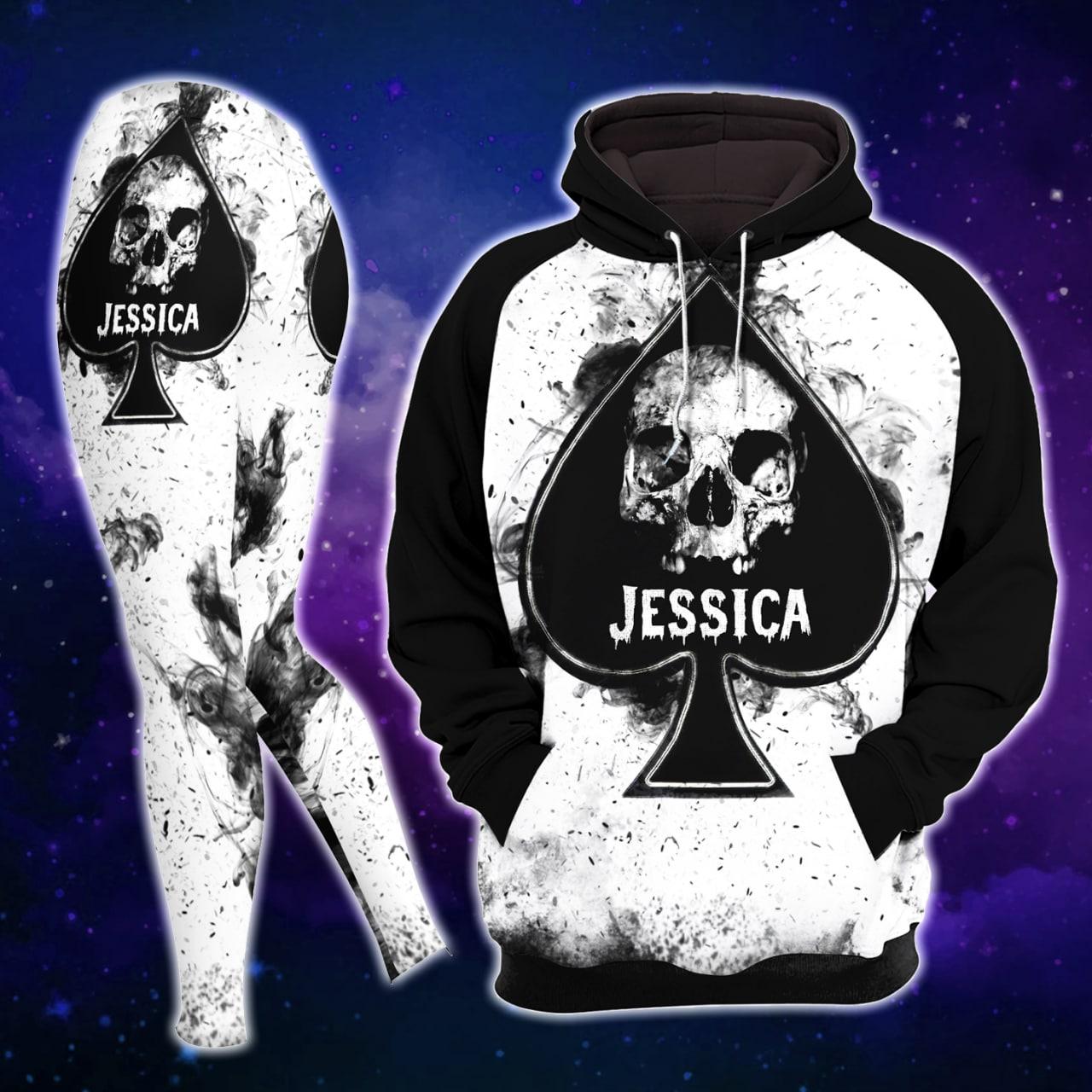 Customized Gothic Skull Spades Combo Hoodie and Leggings - Wonder Skull