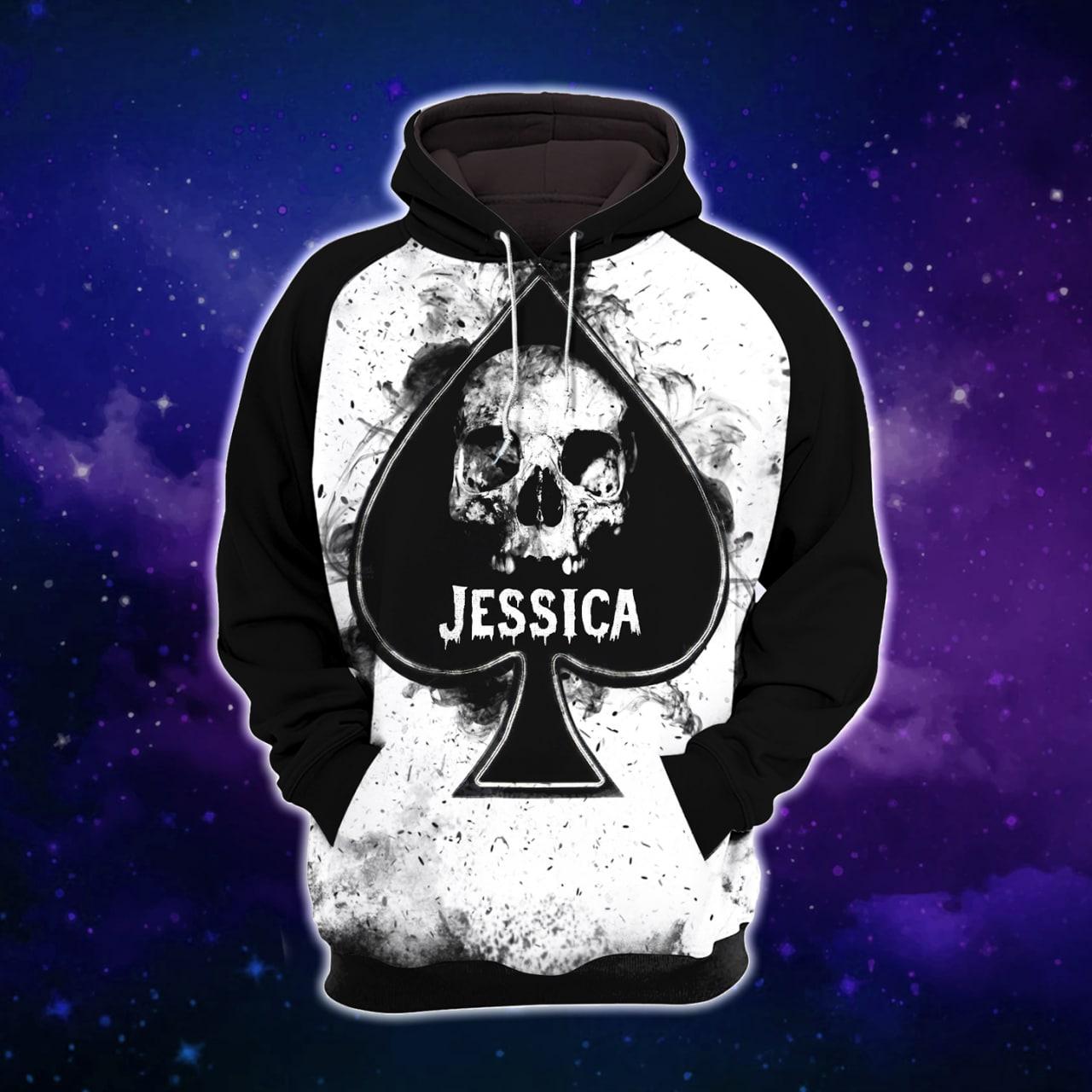 Customized Gothic Skull Spades Combo Hoodie and Leggings - Wonder Skull