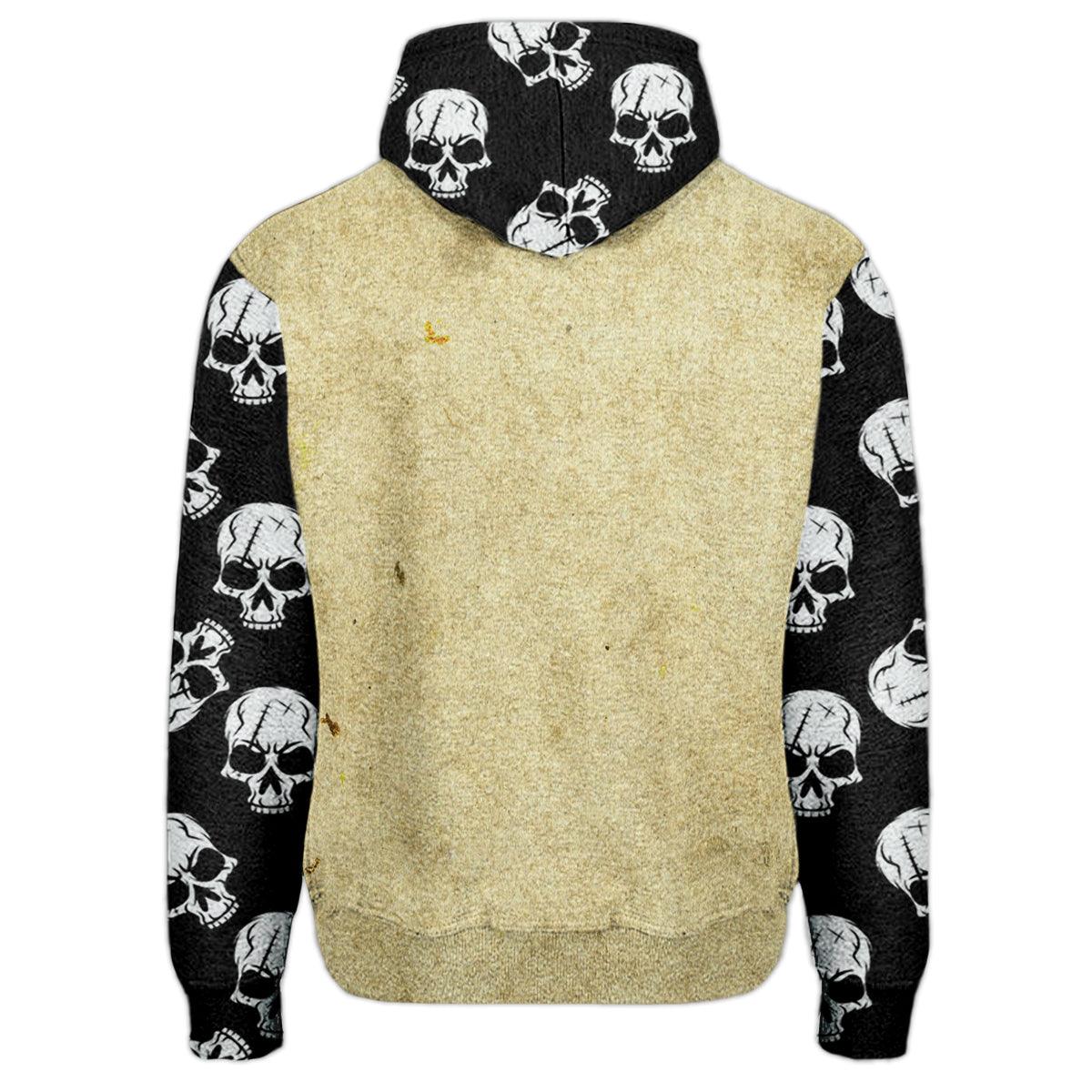 Dont Keep Gothic Skull All Over Print Unisex Pullover Hoodie - Wonder Skull
