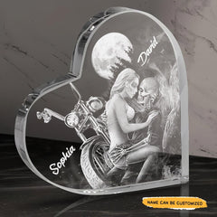 Drive You Home - Customized Gifts Couple Crystal Heart - Wonder Skull