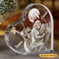 Drive You Home - Customized Gifts Couple Crystal Heart - Wonder Skull