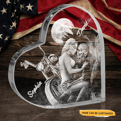 Drive You Home - Customized Gifts Couple Crystal Heart - Wonder Skull