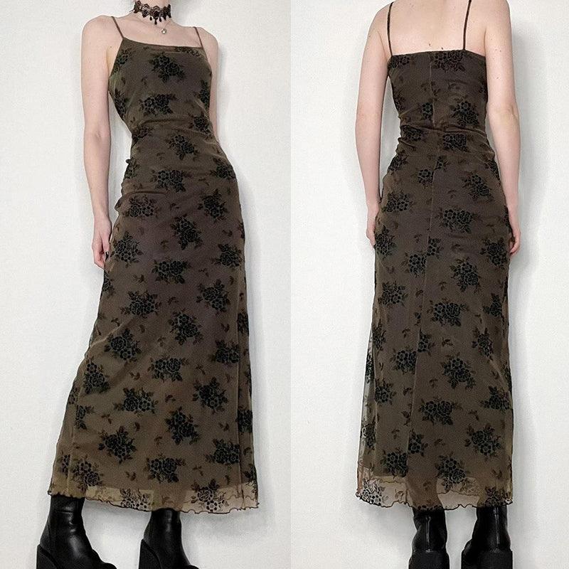 Fairy Gothic Dress, Elegant Floral Long Vestido For Women - Wonder Skull