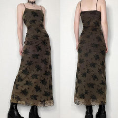 Fairy Gothic Dress, Elegant Floral Long Vestido For Women - Wonder Skull