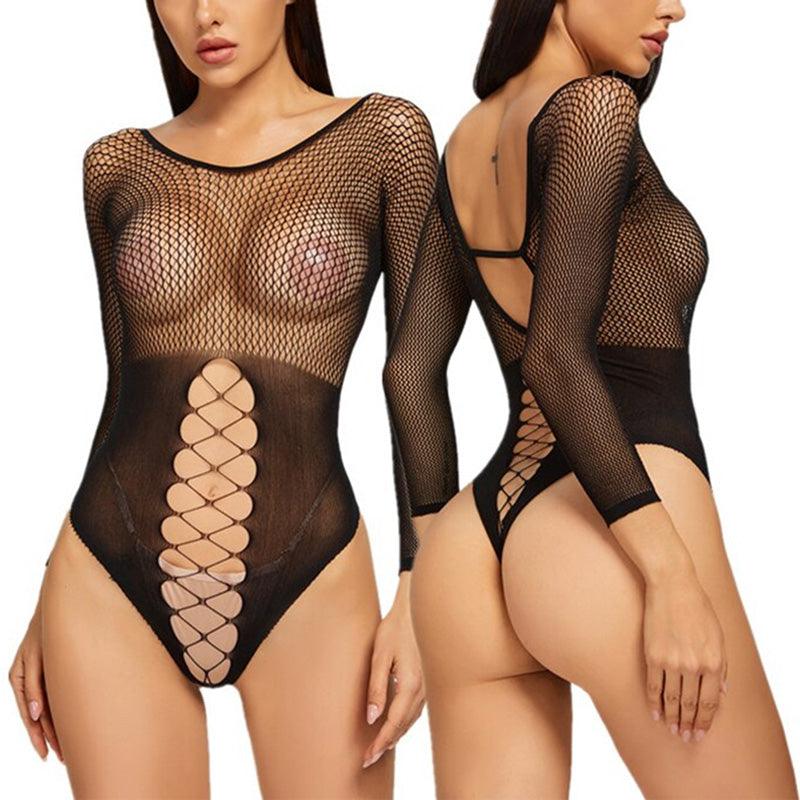 Fashion Fishnet Bodysuit, Sexy Slim Stretch Bodycon For Women - Wonder Skull