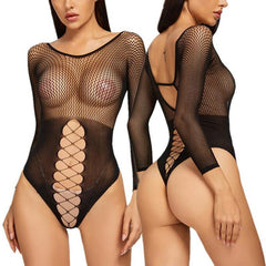 Fashion Fishnet Bodysuit, Sexy Slim Stretch Bodycon For Women - Wonder Skull