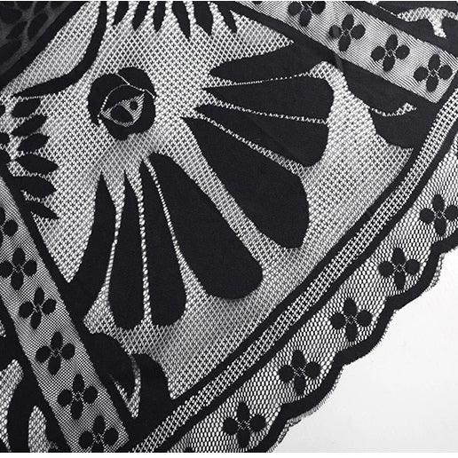 Floral Lace Long Skirt, Elegant High Waist Bottom Wear For Women - Wonder Skull