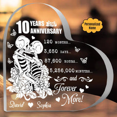 Forever More - Customized 10th Marriage Gifts Couple Crystal Heart - Wonder Skull