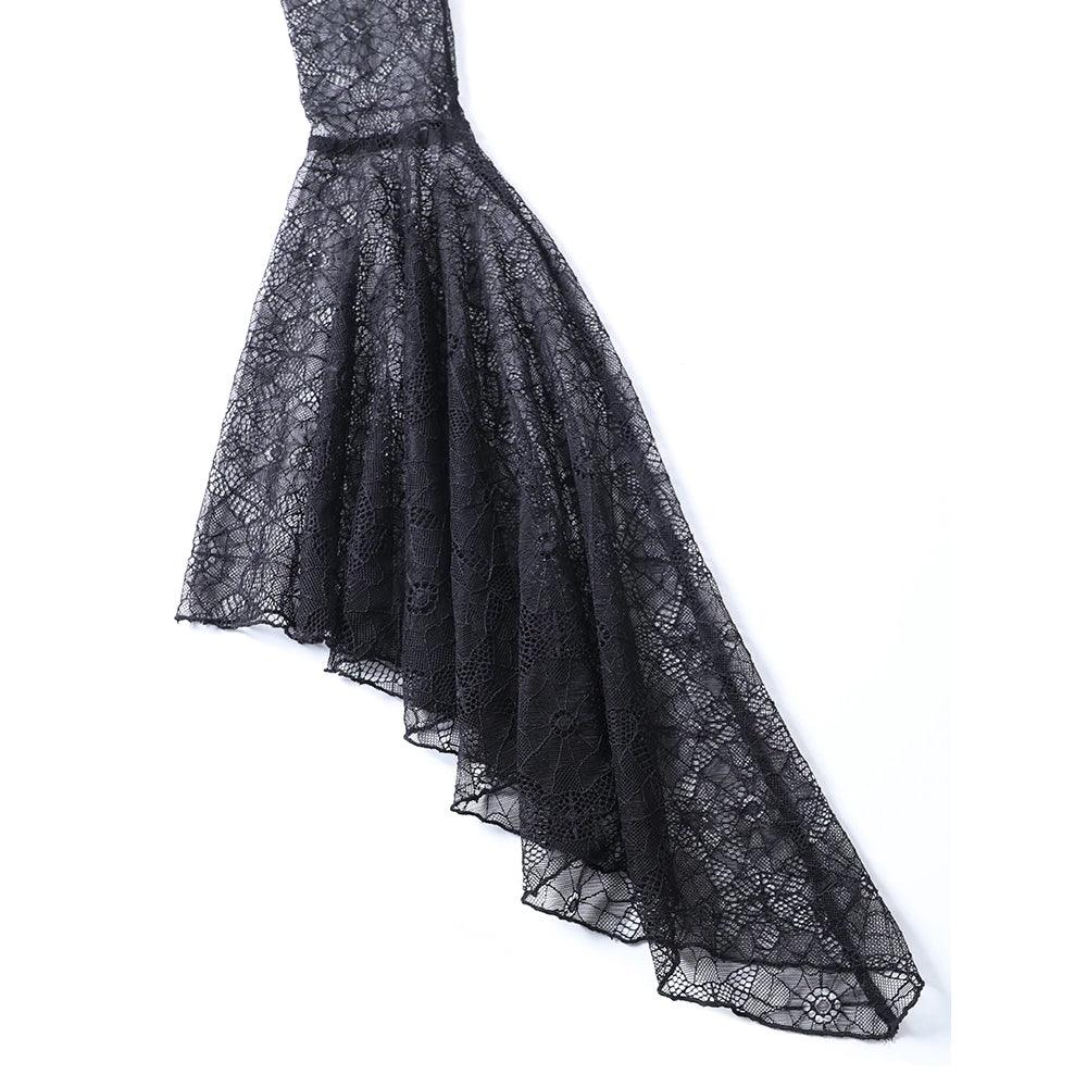 Gothic Black Flare Sleeve, Sexy See Through Sexy Crop Top For Women - Wonder Skull