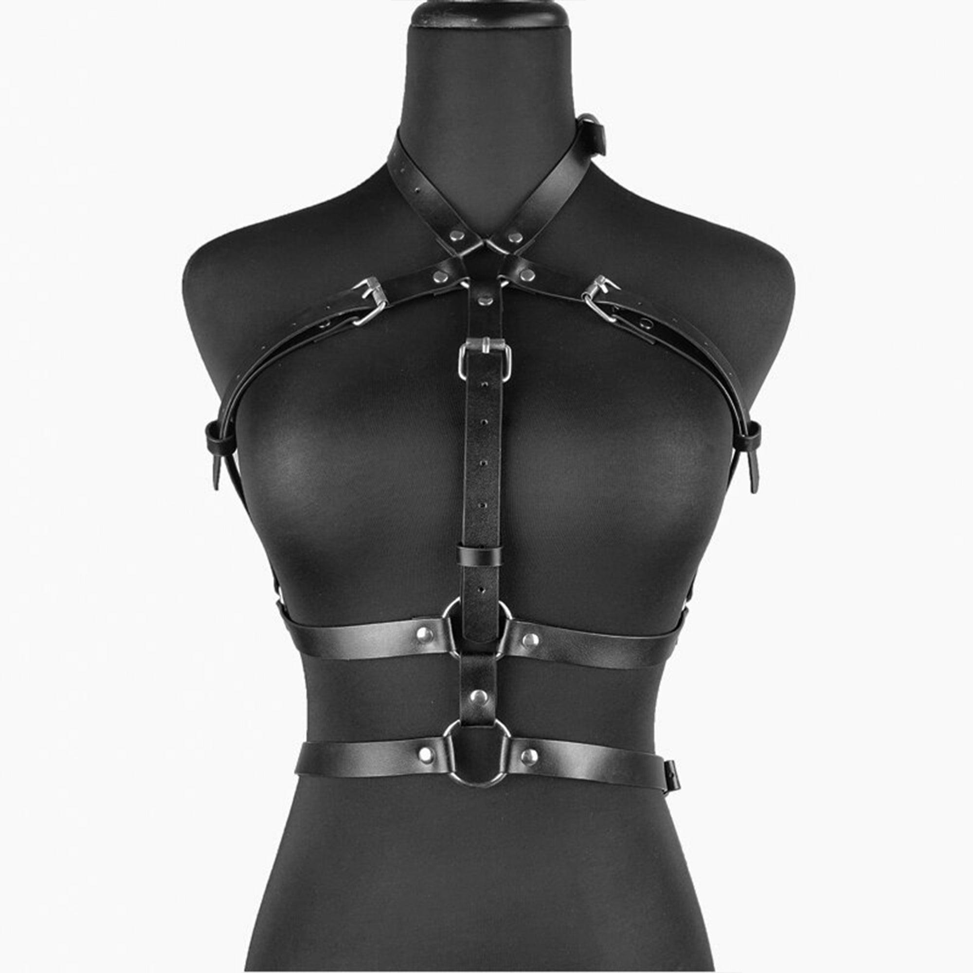 Gothic Chest Harness Body Collection, Sexy Lingerie Top Leather For Women - Wonder Skull