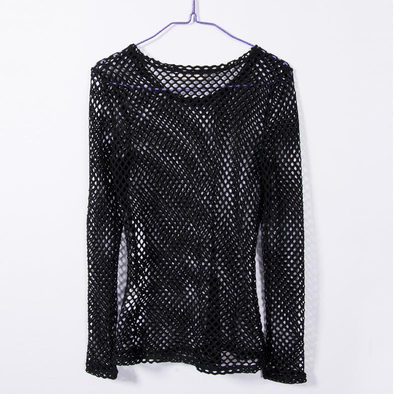 Gothic Fishnet Top, Sexy Long Sleeves Party Wear For Women - Wonder Skull