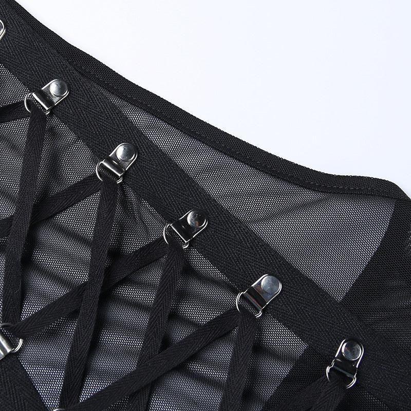 Grunge Gothic Top And Bottom, Hottest Three Items Clothes For Women - Wonder Skull