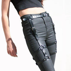 Punk Gothic Black Leather Sword Belt, Sexy Leg Waist Garter For Women - Wonder Skull