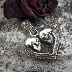 Heart Skull Necklace, Necklace Chain, Pendant Badass Unique Design - Wonder Skull