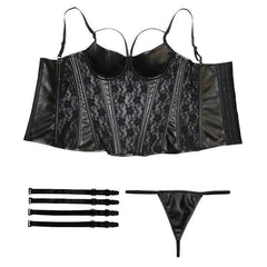 Gothic Elasticity Corset , Sexy Lace Mesh Bustier - Wonder Skull