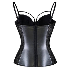 Gothic Elasticity Corset , Sexy Lace Mesh Bustier - Wonder Skull
