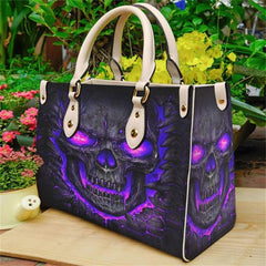 Purple Skull Lava Leather Bag, Amazing Purses For Women - Wonder Skull
