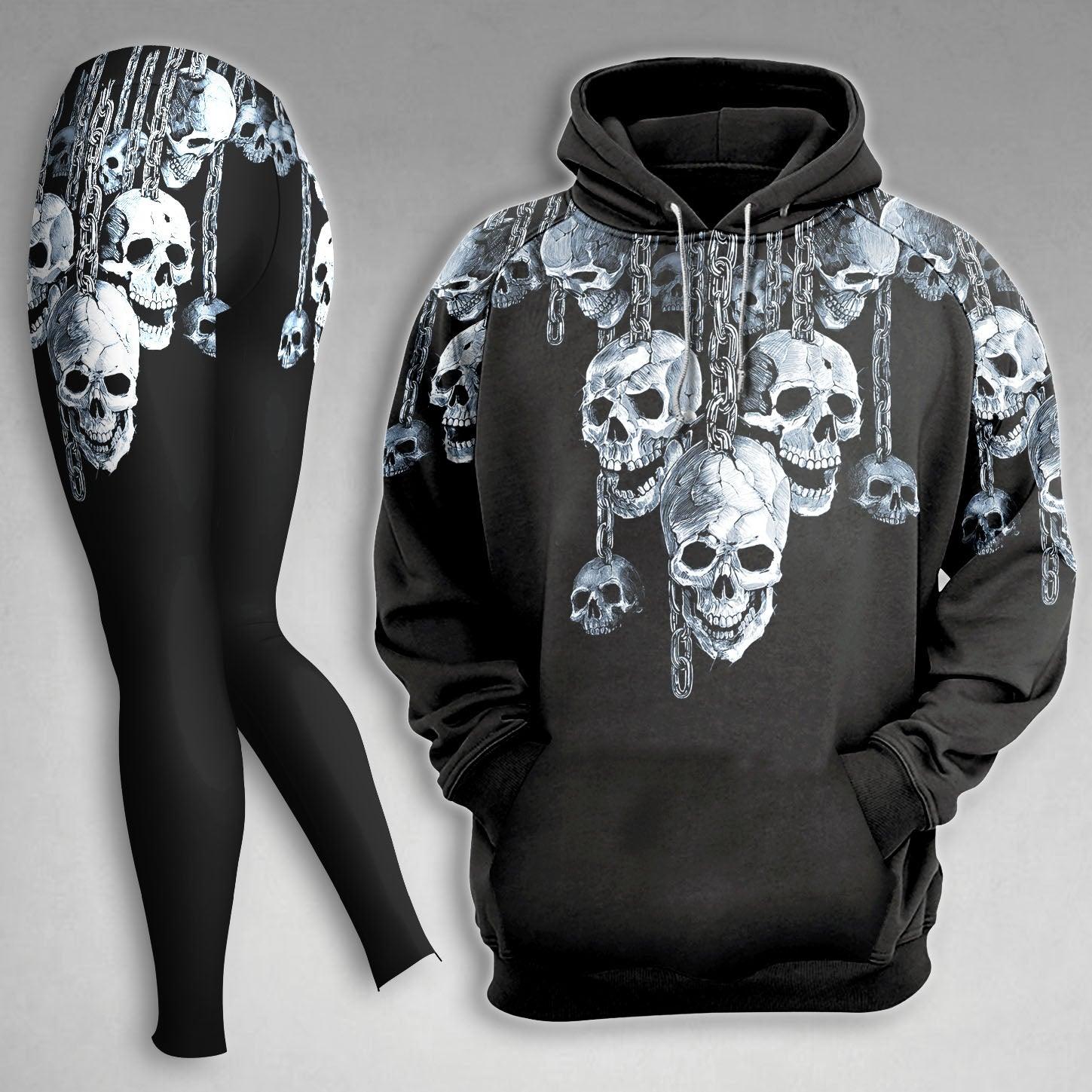 Skull Chain Gothic Combo Hoodie and Leggings - Wonder Skull