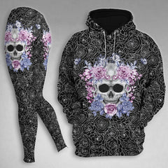 Skull Rose Gothic Combo Hoodie and Leggings - Wonder Skull