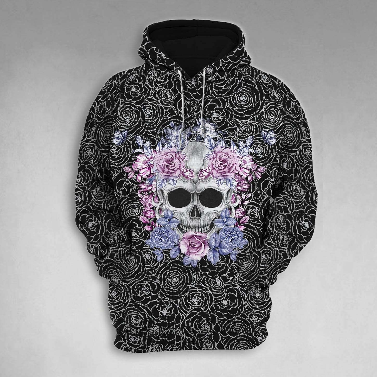 Skull Rose Gothic Combo Hoodie and Leggings - Wonder Skull