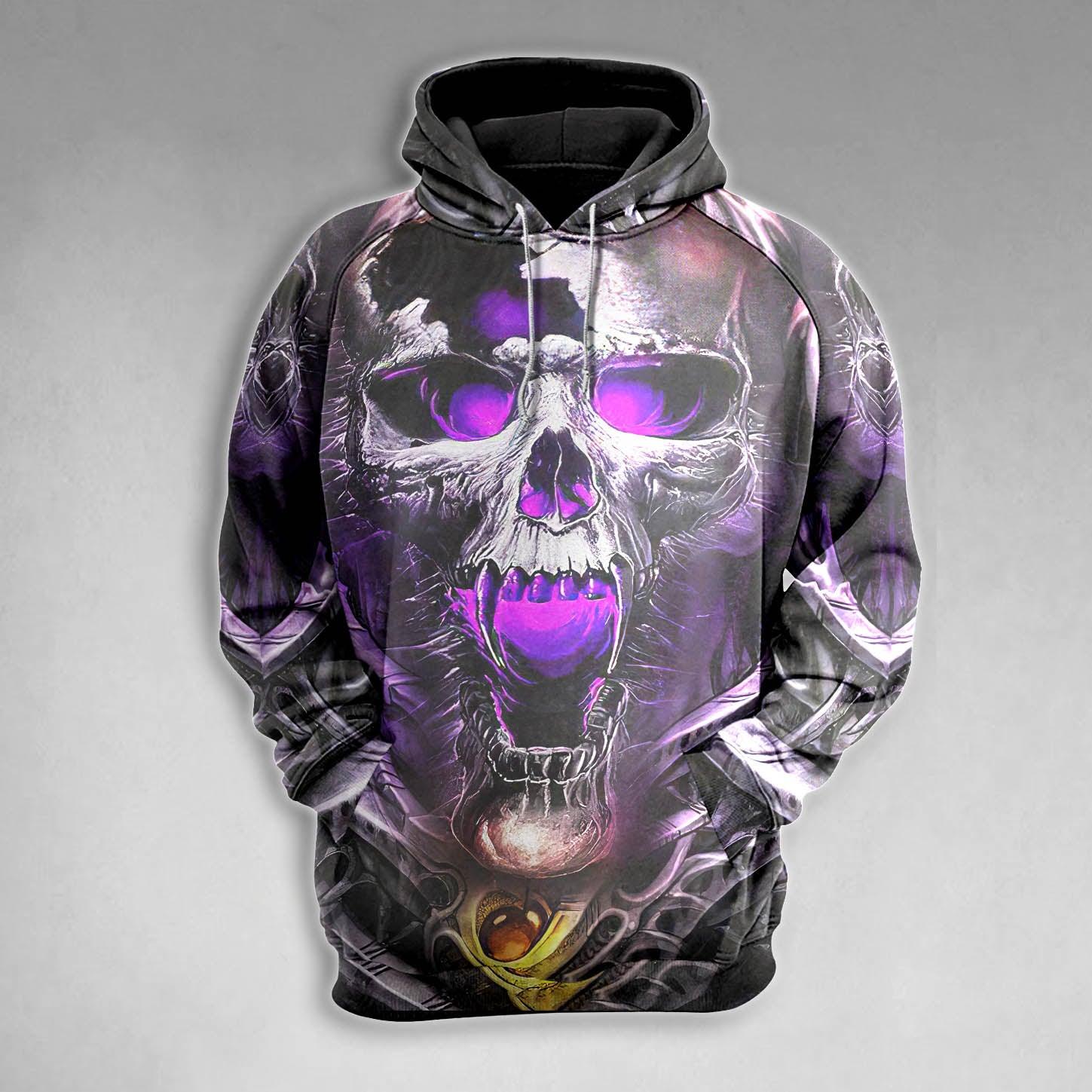 Skull Purple Gothic Combo Hoodie and Leggings - Wonder Skull