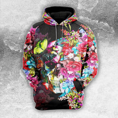 Colorful Skull Rose Butterfly Combo Hoodie and Leggings - Wonder Skull