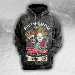 F-bom Tattoos Thick Things Combo Hoodie and Leggings - Wonder Skull