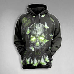 Skull Gothic Butterfly Green Combo Hoodie and Leggings - Wonder Skull