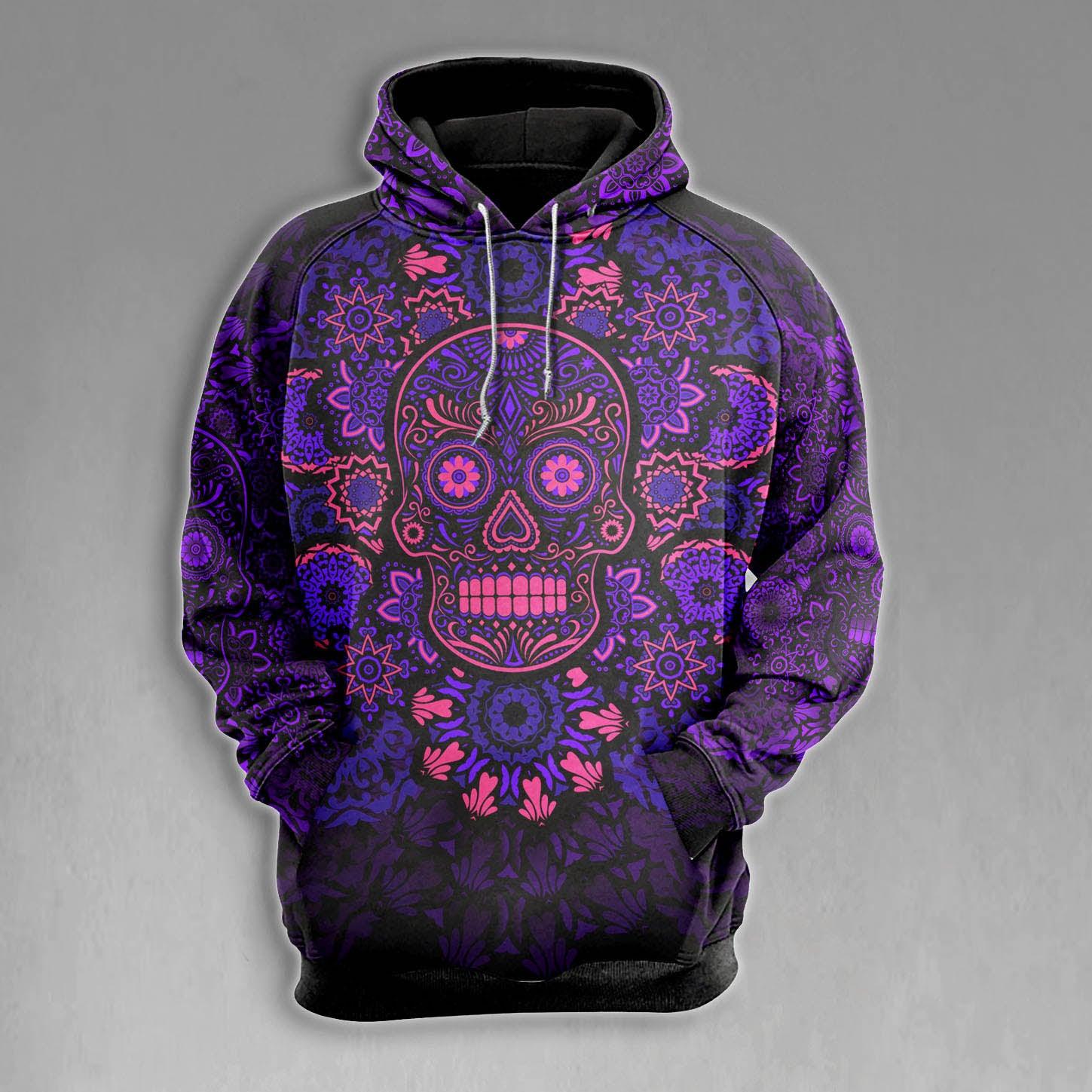 Skull Sugar Purple Gothic Combo Hoodie and Leggings - Wonder Skull