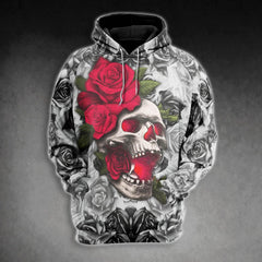Skull Rose Pattern Gothic Combo Hoodie and Leggings - Wonder Skull