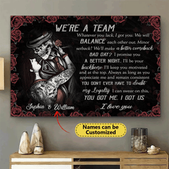 We're Are Team - Gothic Skull Girl Personalized Horizontal Canvas - Wonder Skull