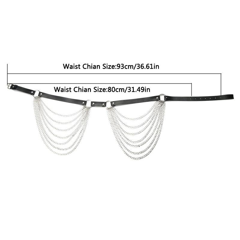 Punk Rock Chain Top, Sexy Body Harness Leather Belt For Women - Wonder Skull